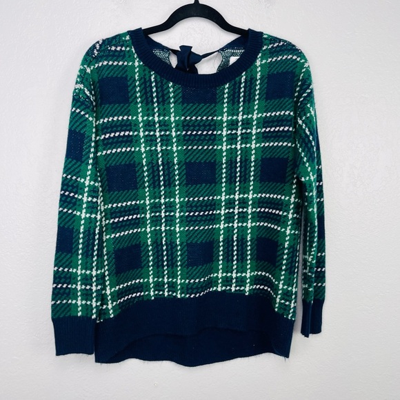 CROWN & IVY Plaid Holiday Party Sweater Size Small - Picture 2 of 5